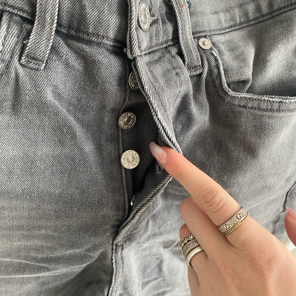 HGH RISE SLIM ANKLE GREY JEANS - Picture 3 of 6